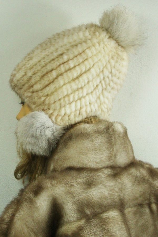 czapka futrzana z norki tył LN26-1